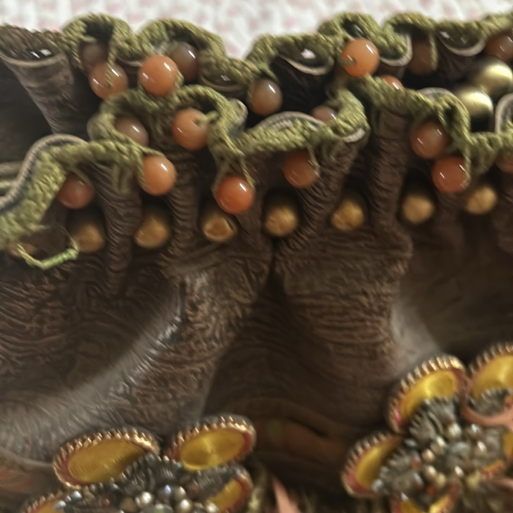 Vintage Mary Francis frame bag, textured leather gold hardware boho - Picture 4 of 8